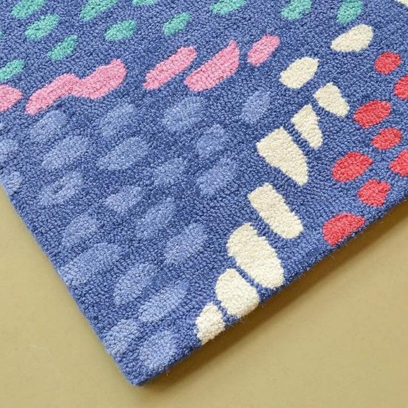 Abstract Multicolor Geometric Area Rug 9x12 ft | Hand Tufted Modern Pattern Carpet for Living Room Bedroom
