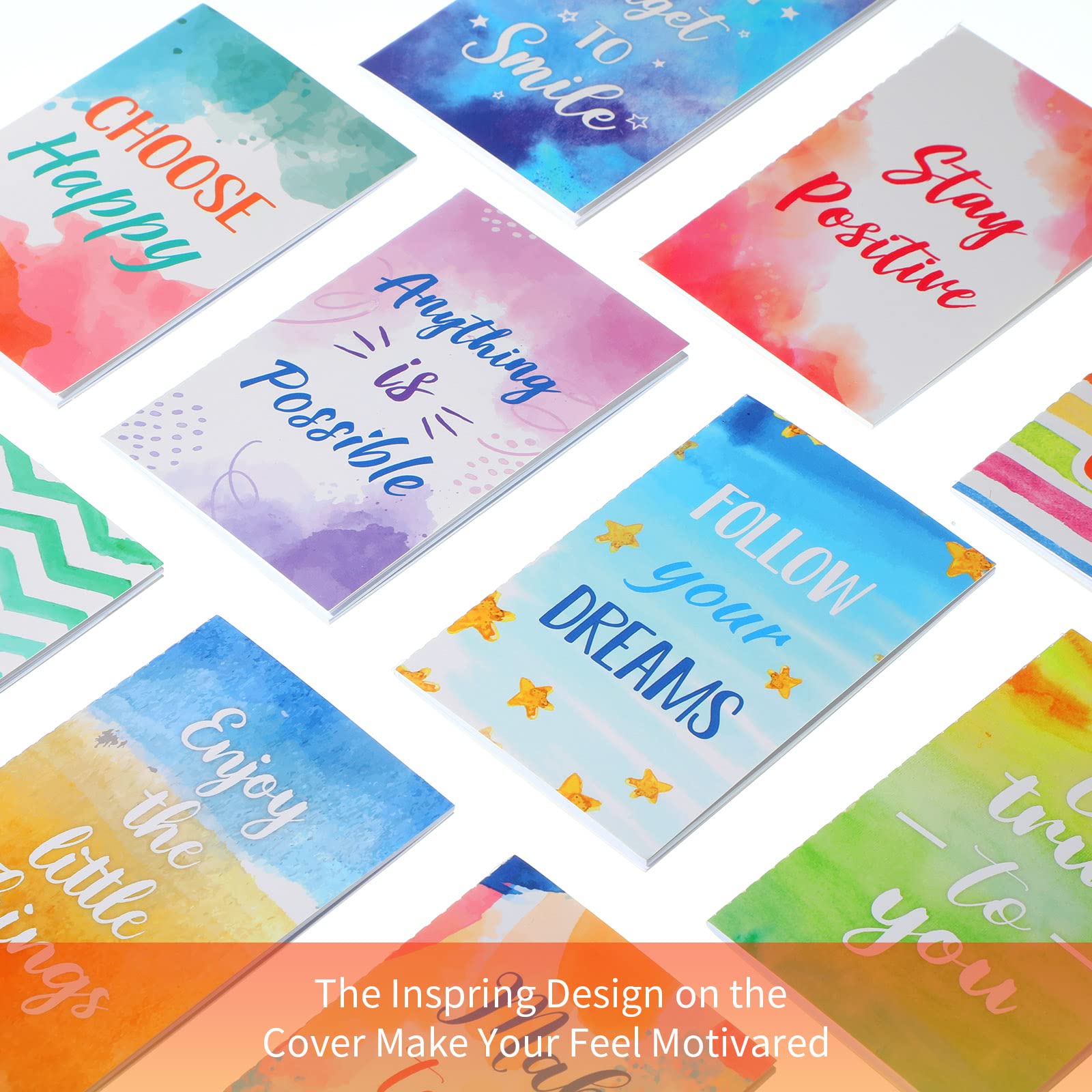 24 Pieces Inspirational Notepads Mini Motivational Quotes Notebook Small Colorful Pocket Journal Notepad Soft Cover Inspiring Notebook for School Office Home Travel Present Supplies 12 Styles - Image 3
