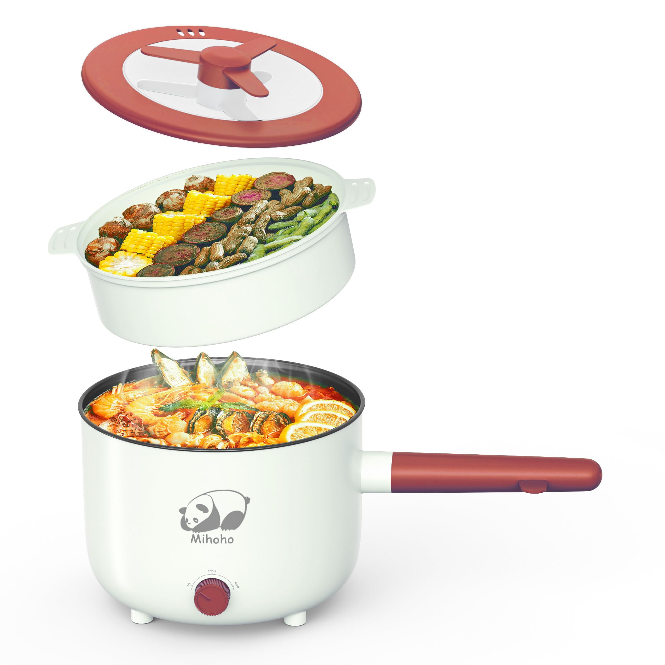 Poêle à frire électrique de voiture (12 V/24 V – 2 L), poêle électrique antiadhésive de 18 cm + cuiseur vapeur, mini cuiseur de voyage, double protection, pour pâtes, nouilles, viande, œufs - 24 V-A Poêle à frire électrique de voiture (12 V/24 V – 2 L), poêle électrique antiadhésive de 18 cm + cuiseur vapeur, mini cuiseur de voyage, double protection, pour pâtes, nouilles, viande, œufs - 24 V-A