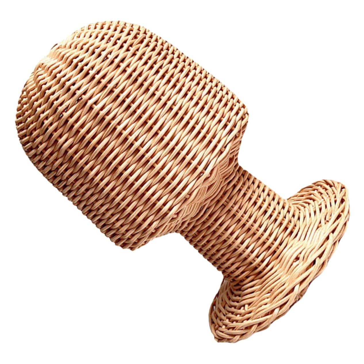 Amosfun Expositor de Sombreros de Ratán Tejido Forma de Cúpula