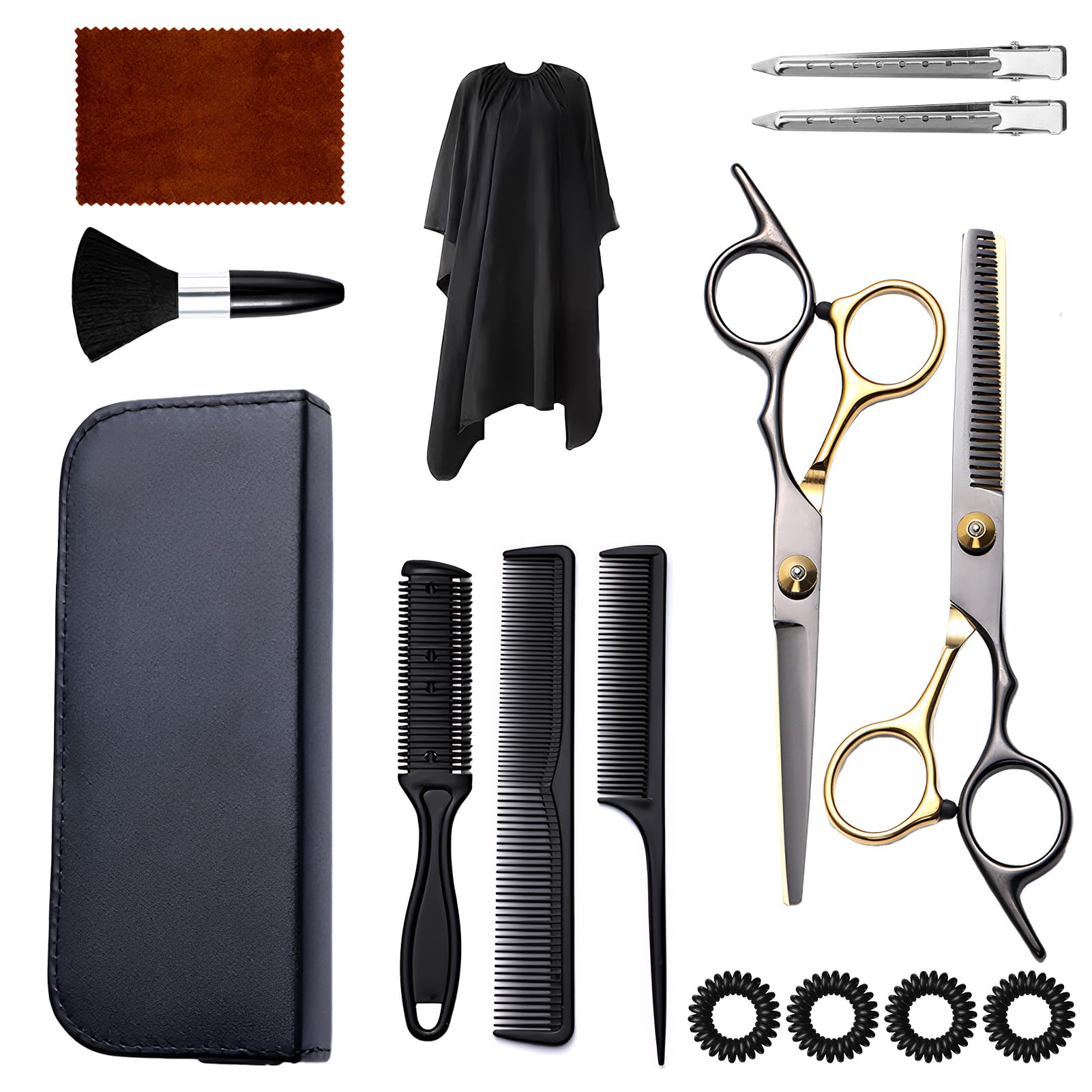 Ciseaux coiffure 15 Pcs professionnel avec Etui Protection