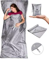 The Friendly Swede Forro de saco de dormir — Saco de dormir adulto ultraleve de poliéster ou microfibra para clima frio; lençóis de viagem finos para hotel; lençóis de acampamento; saco de dormir de