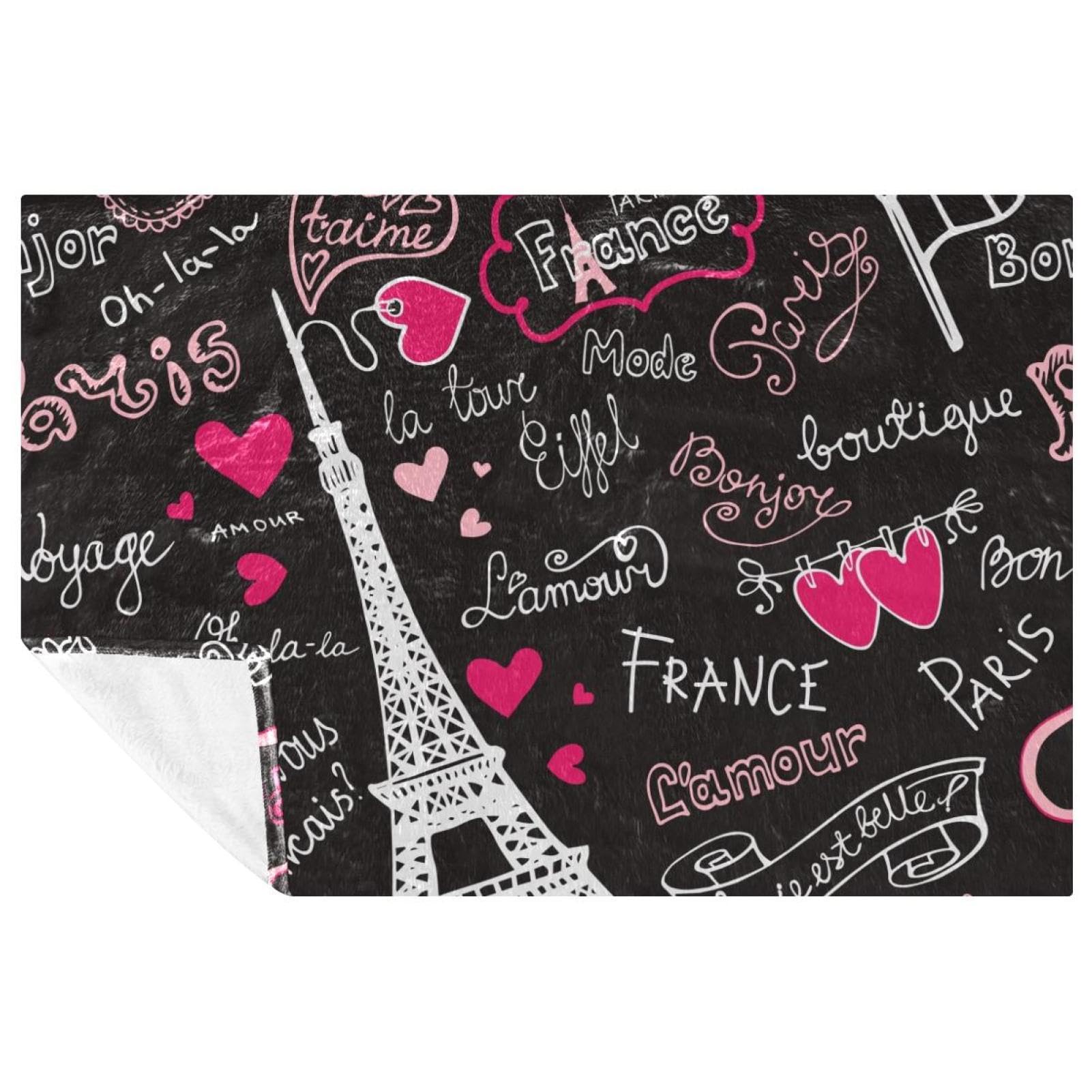 Couverture chaude pour canapé et pique-nique Bonjour Paris