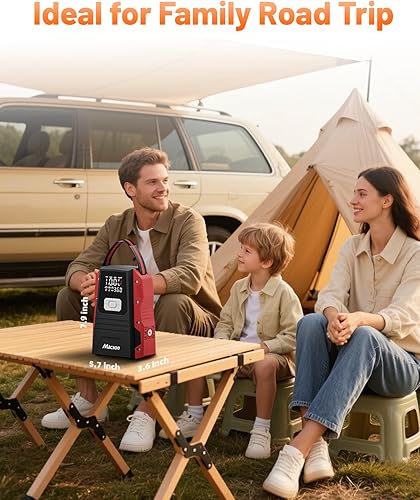 Miniatura 7 de Arrancador de salto de 5000 A con compresor de aire, batería portátil de 12 V para motores diésel de 9.0 L/8.0 L, arrancador de coche portátil con