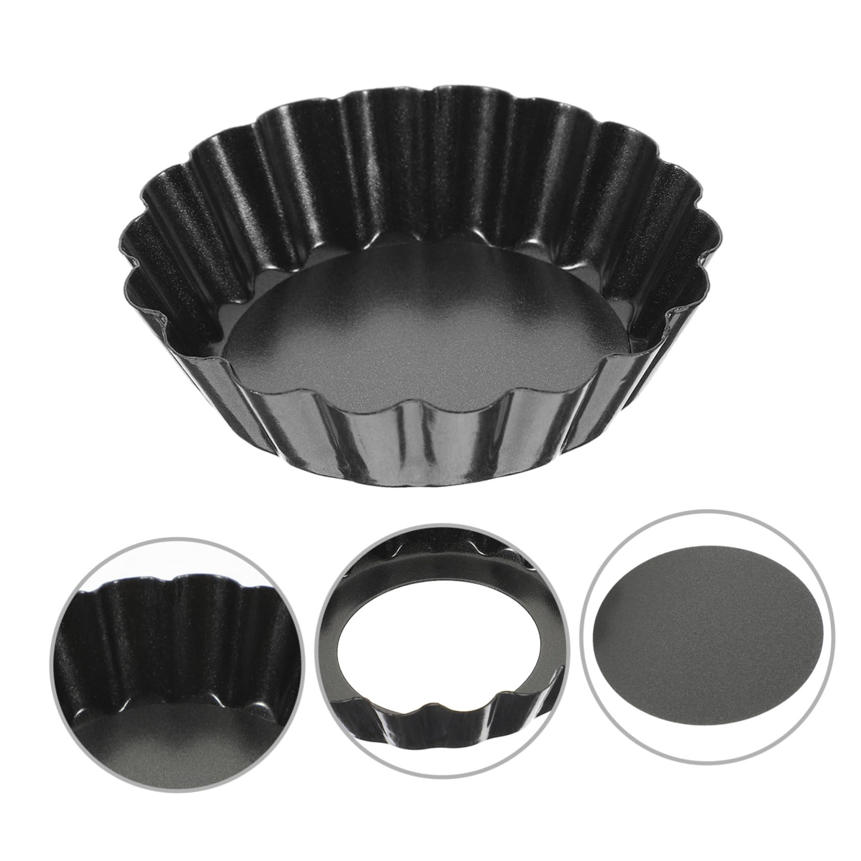 8 piezas Molde para Tartas Acero Resistente al Calor Antiadherente Mini Bandejas para Horno para Tartaletas y Cupcakes Pequeños