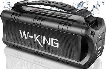 W-KING Bluetooth Speaker, 30W RMS60W Peak Portable Wireless Loud Speakers, IPX6 Waterproof Outdoor Speaker Boombox, 24H, EQ, AUX, TF Card, USB Playback, Powerful Speaker for Home, Party, Camping