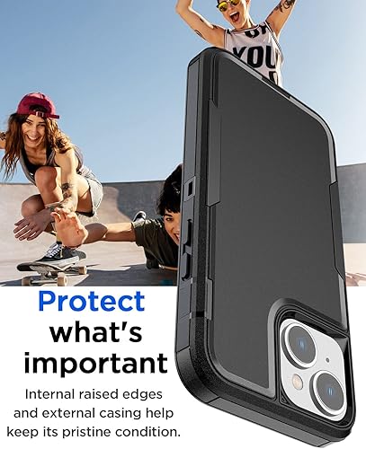 Miniatura 3 de AICase Funda magnética para iPhone 14, soporte magnético para automóvil, resistente de 2 capas, duradero, protección de grado militar, a prueba de