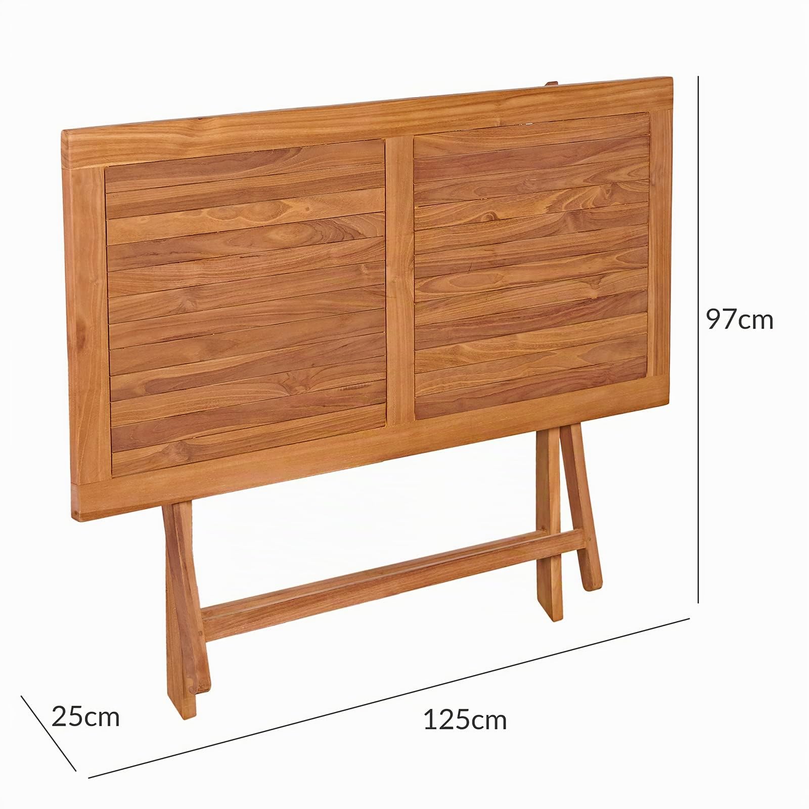 Garland Gartentisch Bari 125x60x75 cm Teak Holz SVLK Zertifiziert Klappbar Wetterfest Balkontisch Esstisch Gartenmöbel