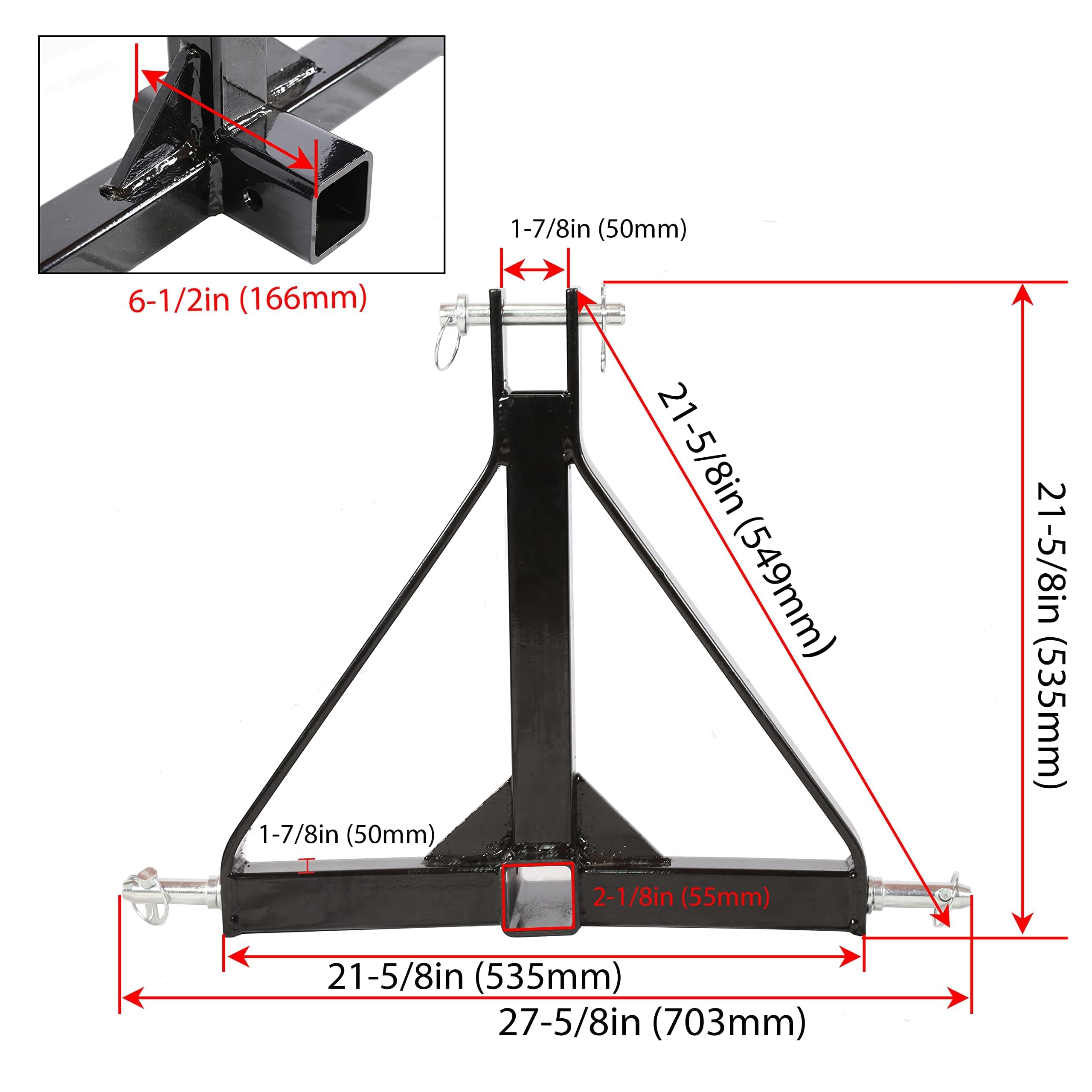 トラクター用　牽引ヒッチ Amazon | JicSuXi 3点ヒッチレシーバー トラクター牽引