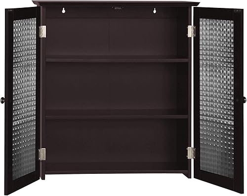 Miniatura 69 de Elegant Home Fashions Dawson Collection clóset de pared con estantes, color blanco Blanco,Gris,Espresso oscuro,Espresso,Blanco y