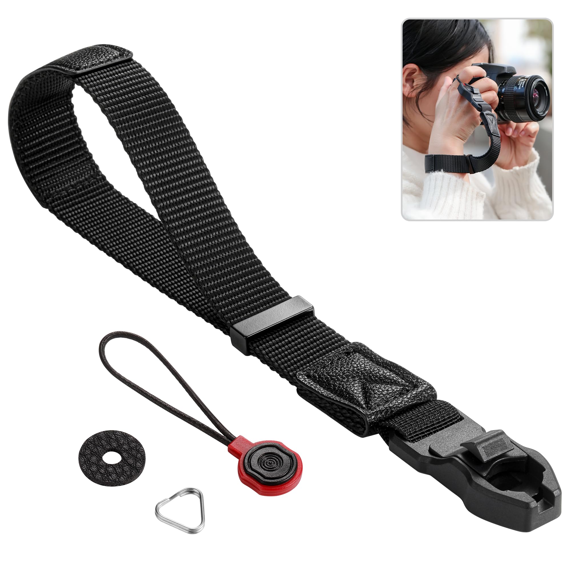 Yullmu Quick Release Camera Wrist Strap - Compatible for Peak Design Buckle Adjustable 1 inch Wide 198lbs Load Capacity Comfortable & Lightweight Fits All Wrist Sizes for DSLR Mirrorless GoPro