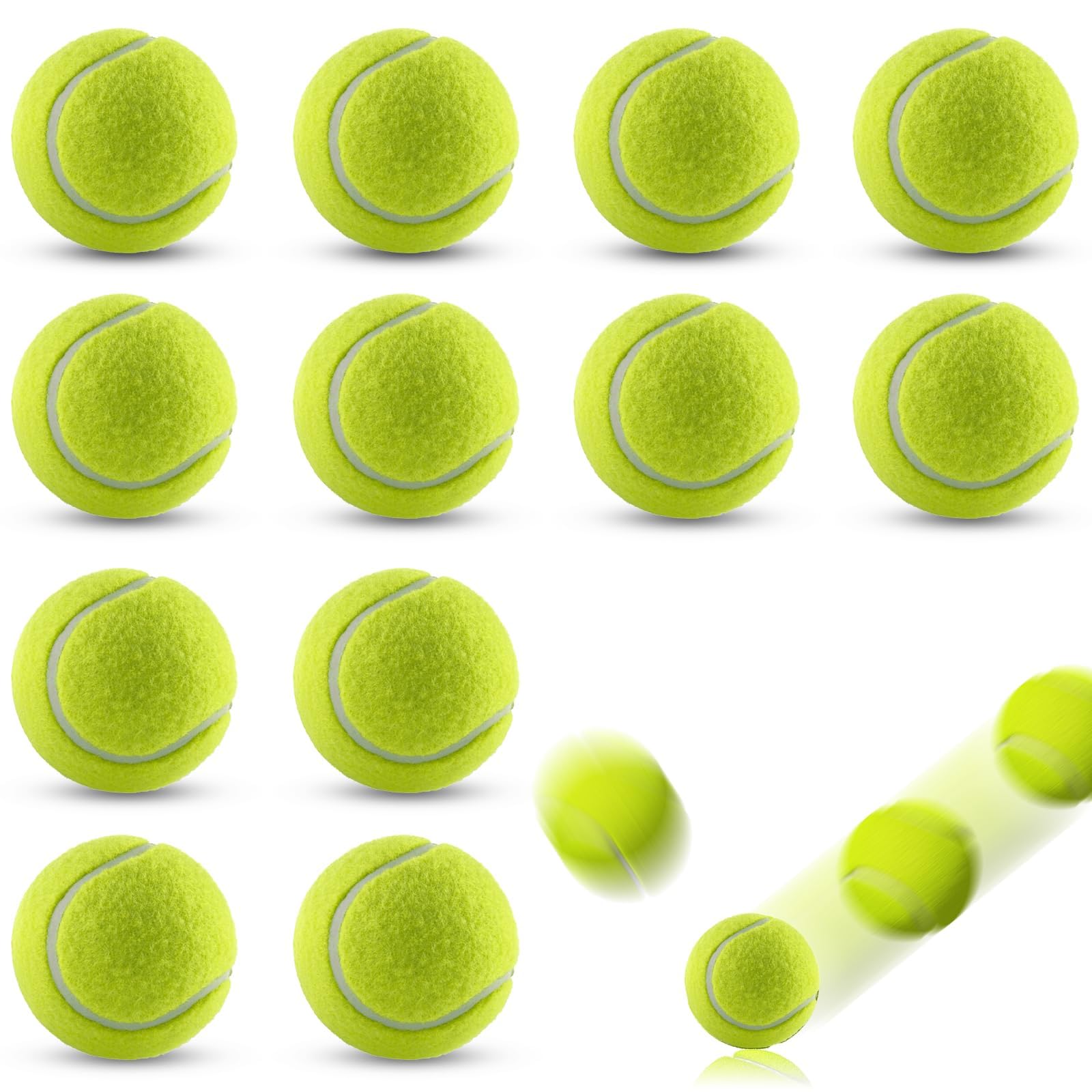 Pelotas de Tenis 12 Piezas para Práctica, Principiantes, Máquinas y Perros
