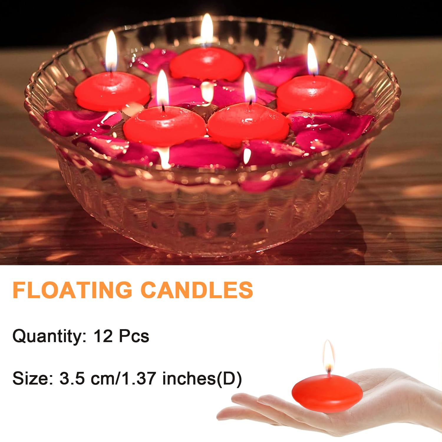 12 Pcs Floating Candles - Image 2