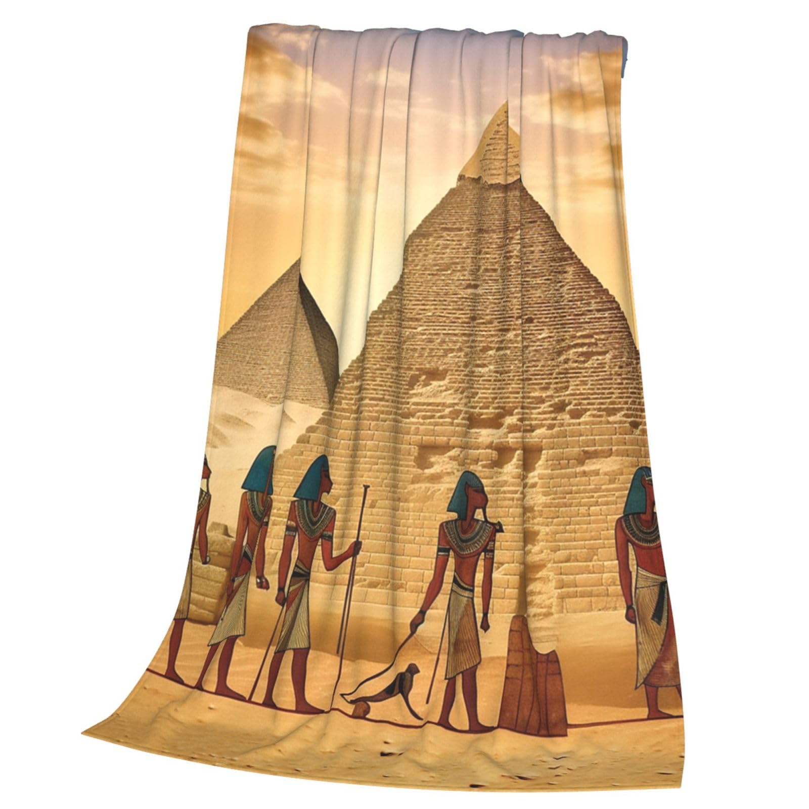 Couverture en flanelle originale imprimée Égyptiens anciens, cadeau idéal d'anniversaire