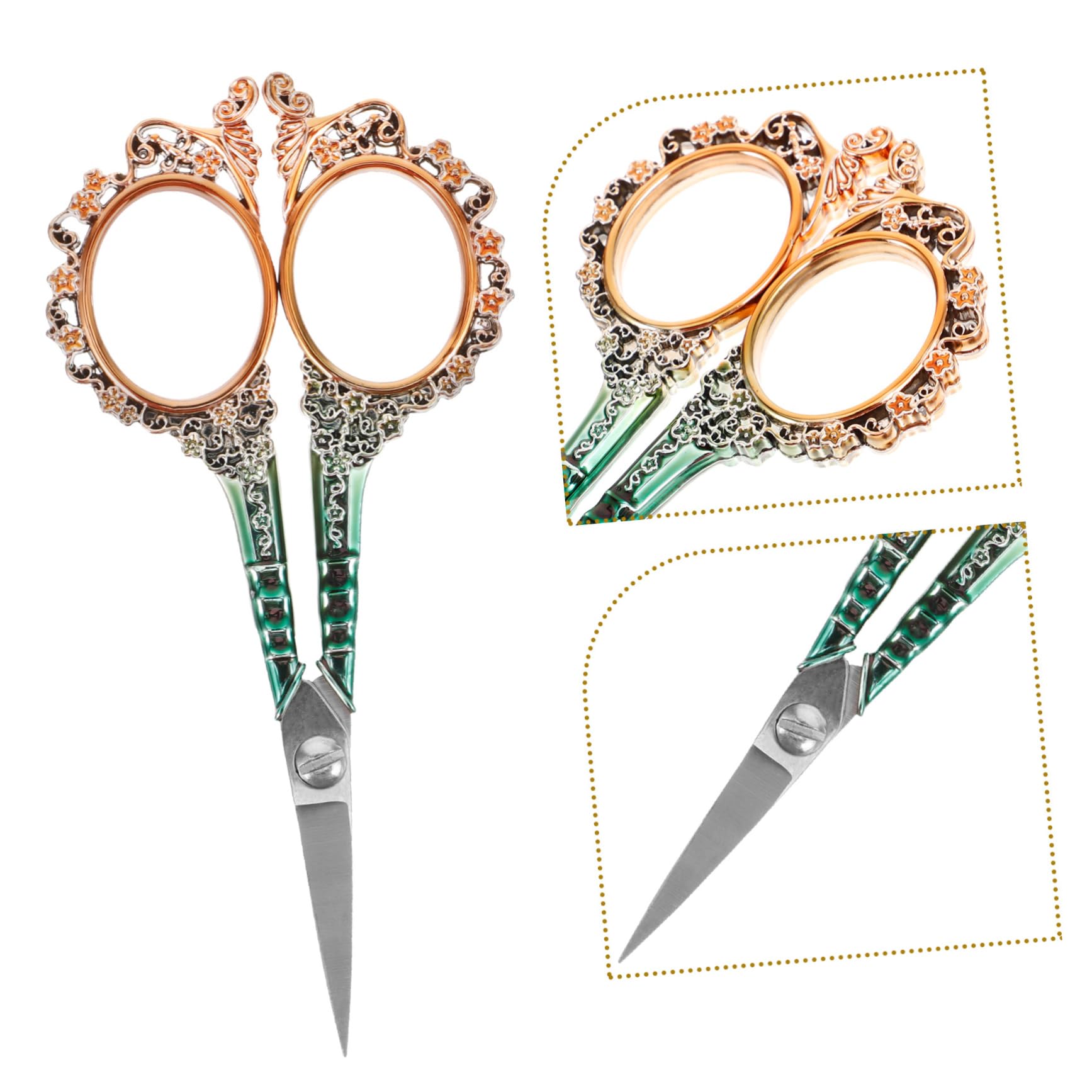 NUOBESTY 5pièces Ciseaux à Broder Vintage Petits Ciseaux De Couture Européens Pour Découpage Motif Délicat Et Finition Mate