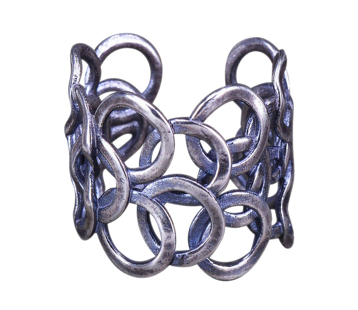 NicoWerk Anillo de plata de ley 925 para mujer de calidad prémium, anillo ancho ajustable en estilo vintage, diseñado en Alemania, joyas, incluye caja de regalo, joyas SRI575