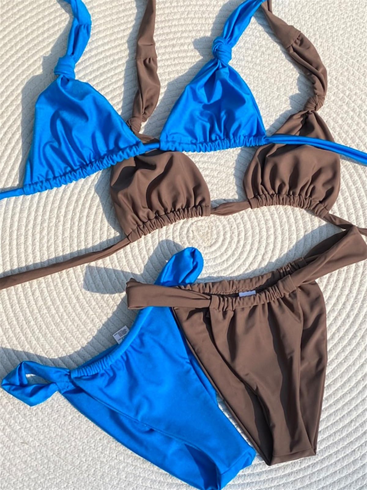 Bikinis Colaless Traje De Baño Triángulo Bikini Conjunto Mujeres Traje De Baño Halter Trajes De Baño Vendaje Ropa De Playa Brasileño