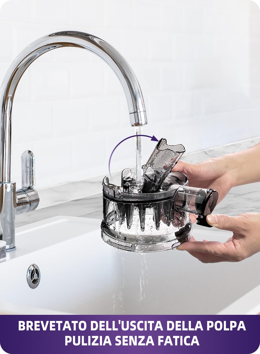 ACOQOOS Estrattore Frutta e Verdura, 135mm Apertura Extra-larga e 1.8L Capacità Estrattore, 300W Centrifuga Frutta e Verdura, 99% Nutrienti Preservati, BPA Free, Facile da Smontare e Pulire, Nero