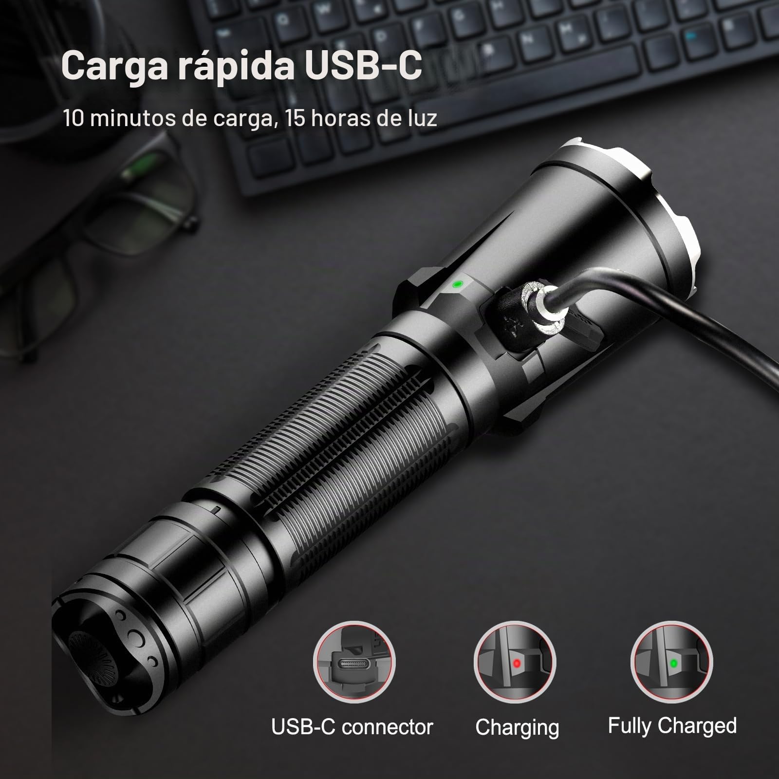 klarus XT11GT Pro 3300 lúmenes recargable LED linterna, linterna táctica superbrillante potente para camping, senderismo y emergencias