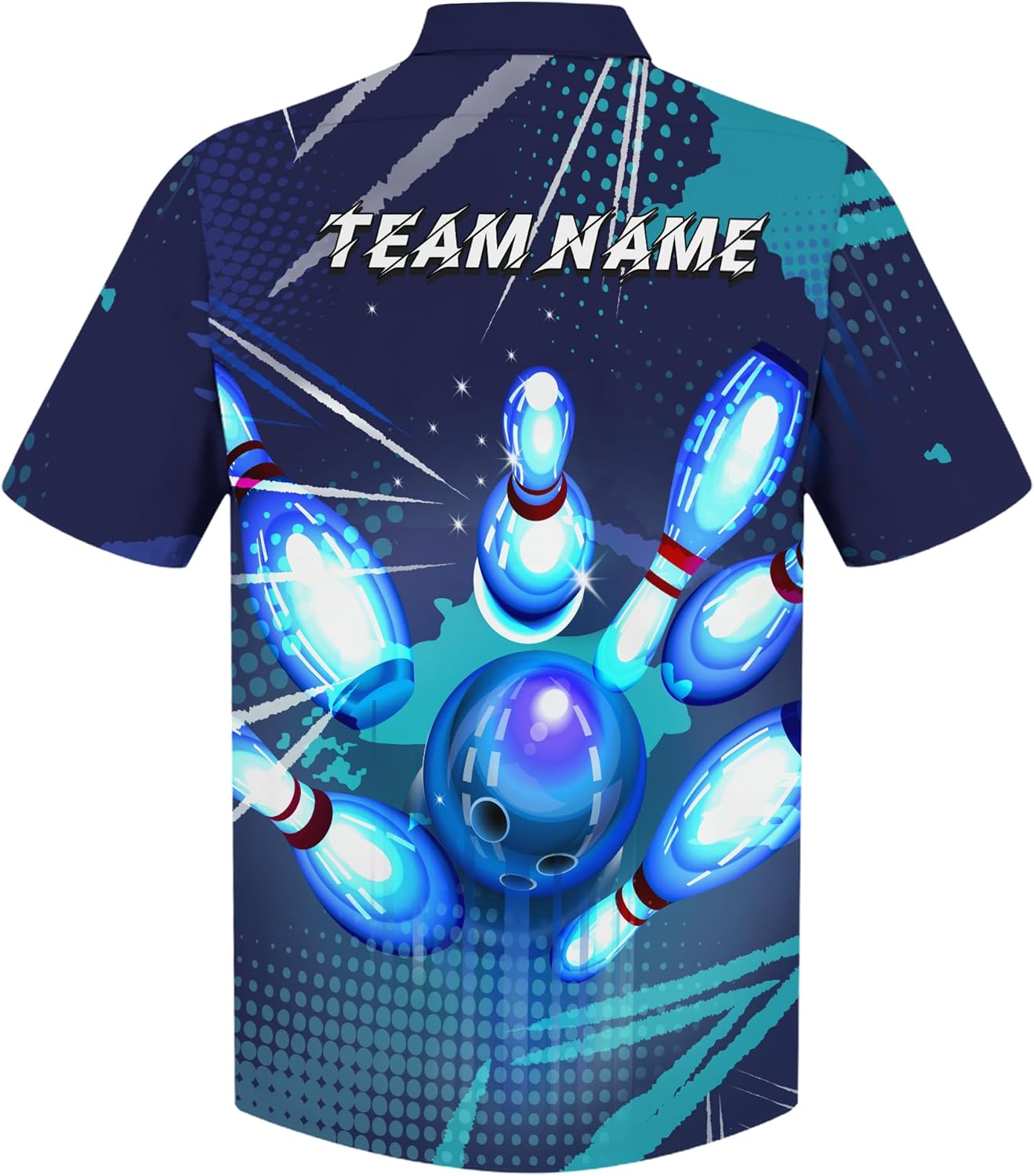 Custom Bowling Hawaiian Style 3D Button Down Shirt with Bowling Ball Theme Graphic On it for Bowler