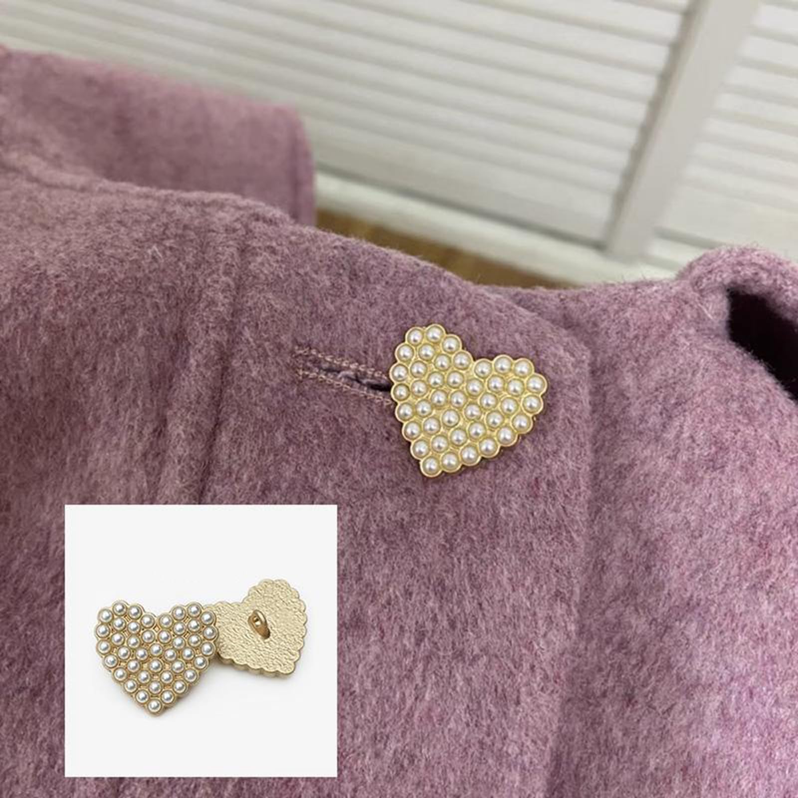 Boutons Perle Bouton Cœur Bouton Décoratif Accessoires, Couleur 7