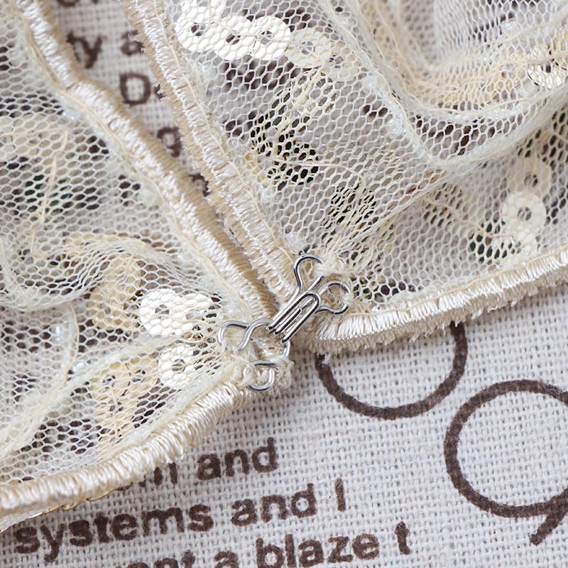 1Pcs Champagne 1920s Flapper Shawl with Sequin Detailing Breathable Mesh Elegant Short Cape for Women Parties Prom - Image 6