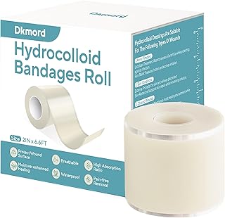 Hydrocolloid Bandages for Wound Care Dressing, 6.6ft Hydrocolloid Roll DIY Size & Shape Hydrocolloid Patch Tape with Self-Adhesive for Burn, Blister, Acne Care (2in x 6.6ft)