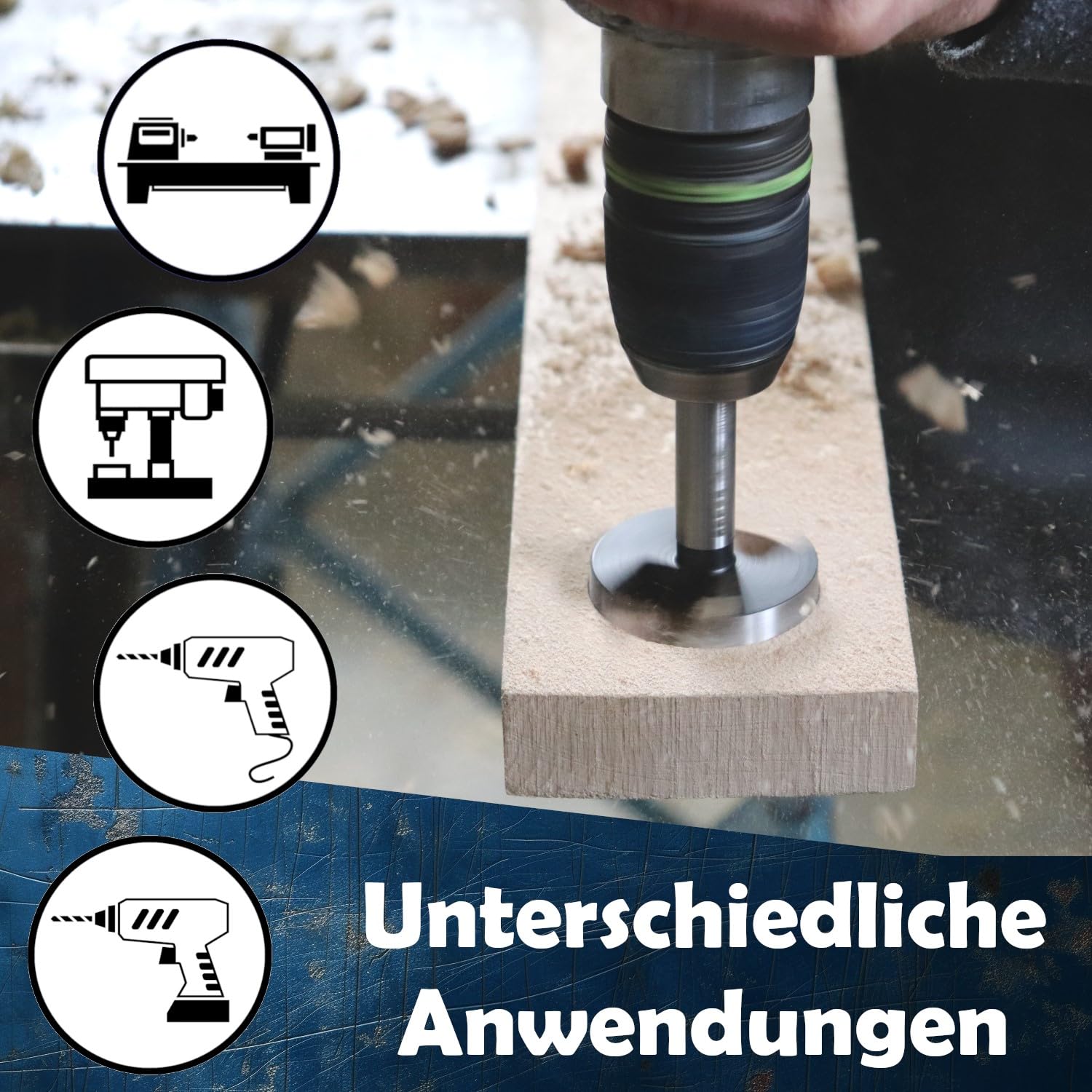 Forstnerbohrer Set Ø6-54mm | Professionelles Holzbohrer Set 16tlg. | Topfbohrer Holz | Astlochbohrer | Forsterbohrerset