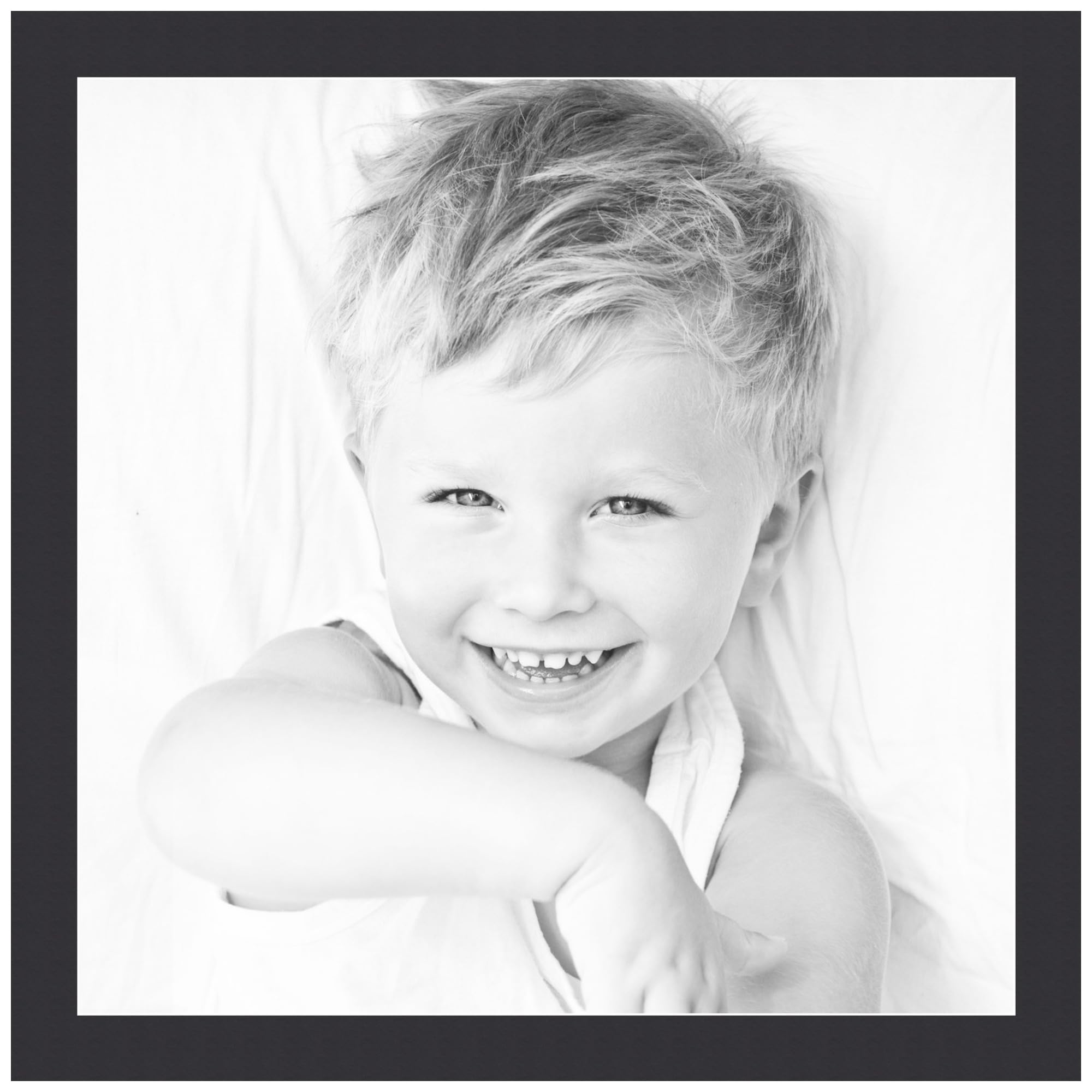 24x24 Smooth Black/Black Custom Mat for Picture Frame with 20x20 Opening Size (Mat Only, Frame NOT Included) - 1 Pack