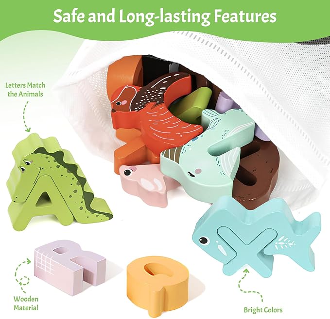 Rompecabezas Madera Abecedario Animal 3+ Anos miniatura 5