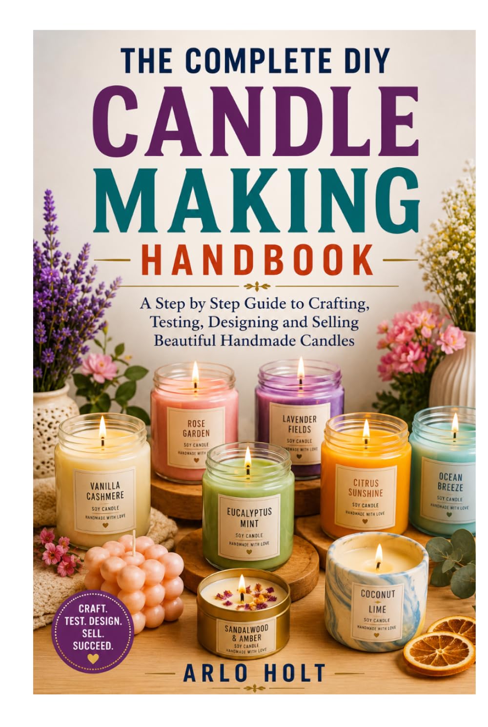 The Complete DIY Candle Making Handbook: A Step by Step Guide to Crafting, Testing, Designing and Selling Beautiful Handmade Candles (Creative Pursuits Library)
