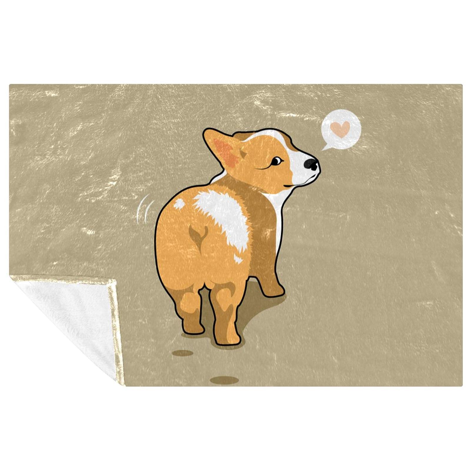 Couverture Corgi douce et chaude de qualité supérieure 150x100