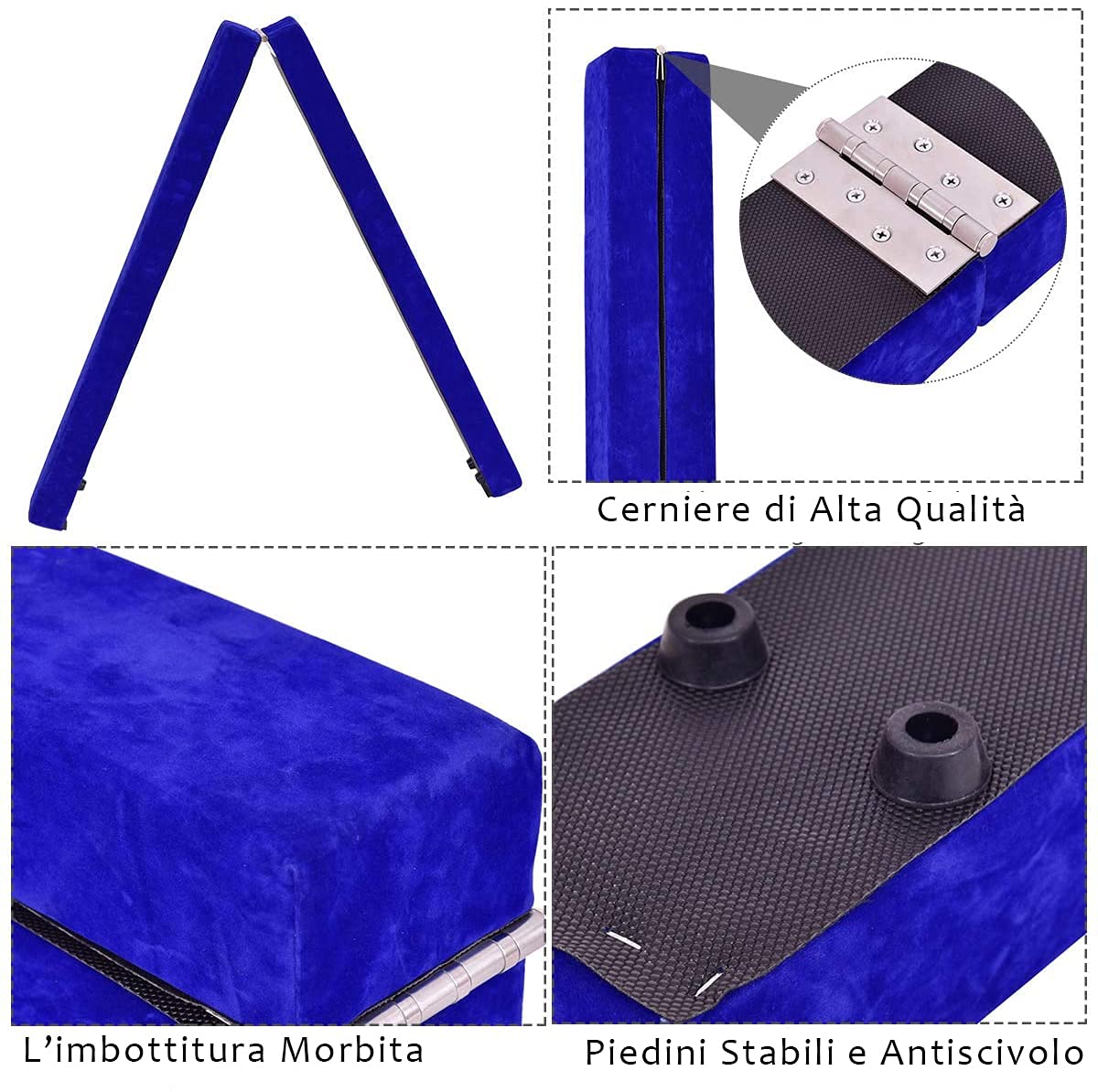 Trave Di Equilibrio Pieghevole RELAX4LIFE 210 Cm - Con Base Antiscivolo, Schiuma EPE, Per Bambini E Adulti, Rosa - Foto 5