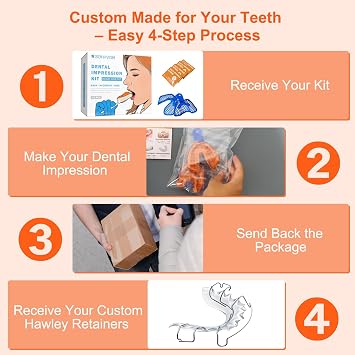 Hawley Retainer, Custom Retainers for Upper and Lower Teeth - Precision-Fit Design for Long-Lasting Comfortable and Durable (Clear)