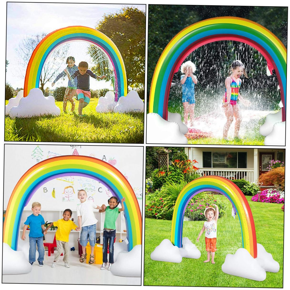 Uonlytech de Riego Inflable Arcoíris PVC 1pieza para Niños