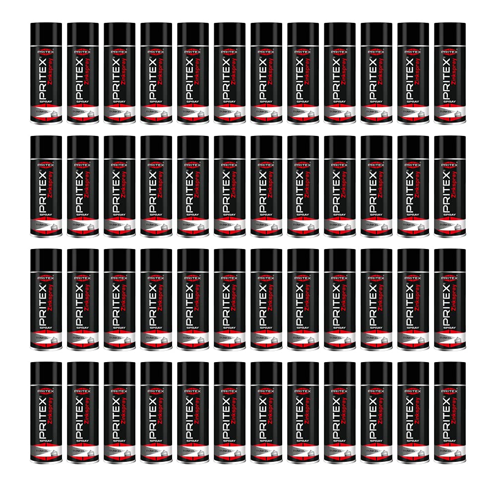 PRITEX Zinkspray Dunkel 48x 400ml, Rostschutz Grundierung bis +500°C