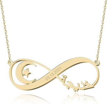 Personalized Arabic Name Necklace - Custom Jewelry for Women, 925 Sterling Silver/Stainless Steel, 6 Arabic Font Styles, Gold/Silver/Rose Gold, Gift for Birthday, Anniversary, Valentine s Day