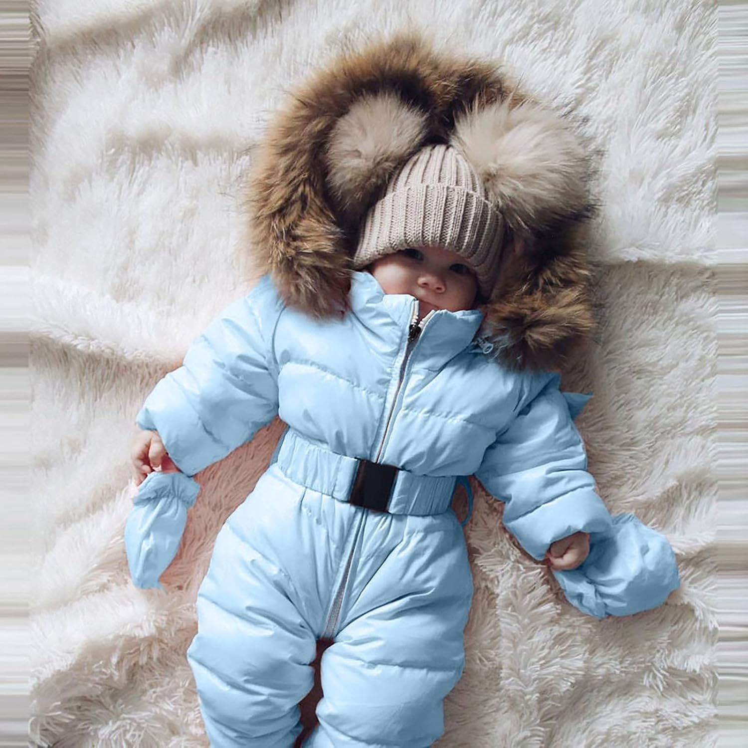 Infant Baby Winter Romper Padded Thick Coat Outerwear Warm Snowsuit Hoodie Jumpsuit
