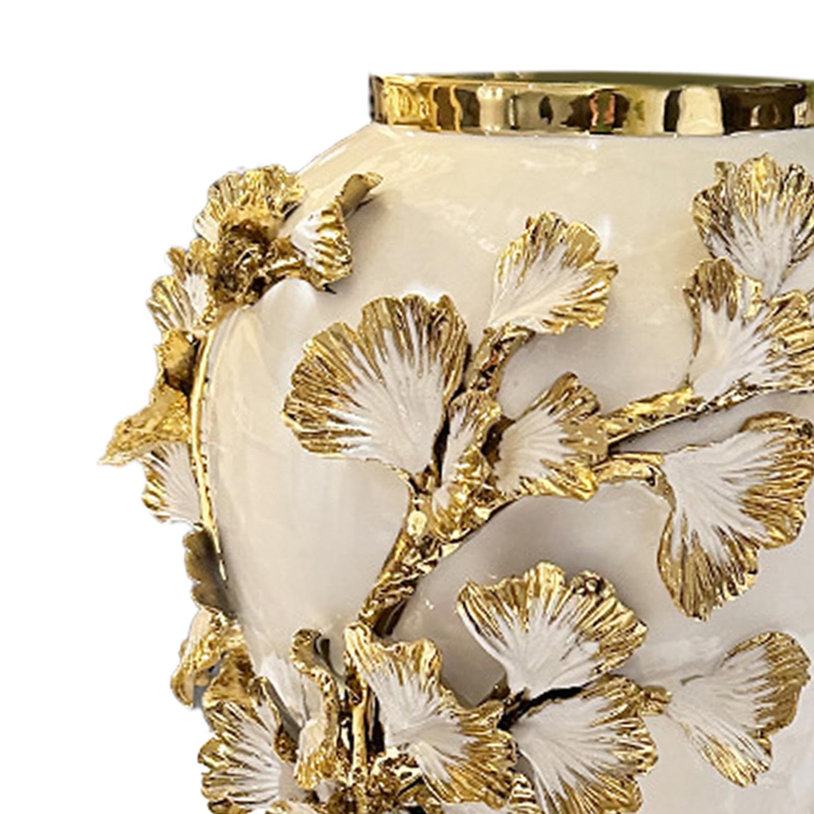 Jarrón Jengibre Cerámica Ornamento Jarro Recipiente Decorativo Superficie Lisa Adecuado para Boda Decoración de Mesa Entrada Colección, XS
