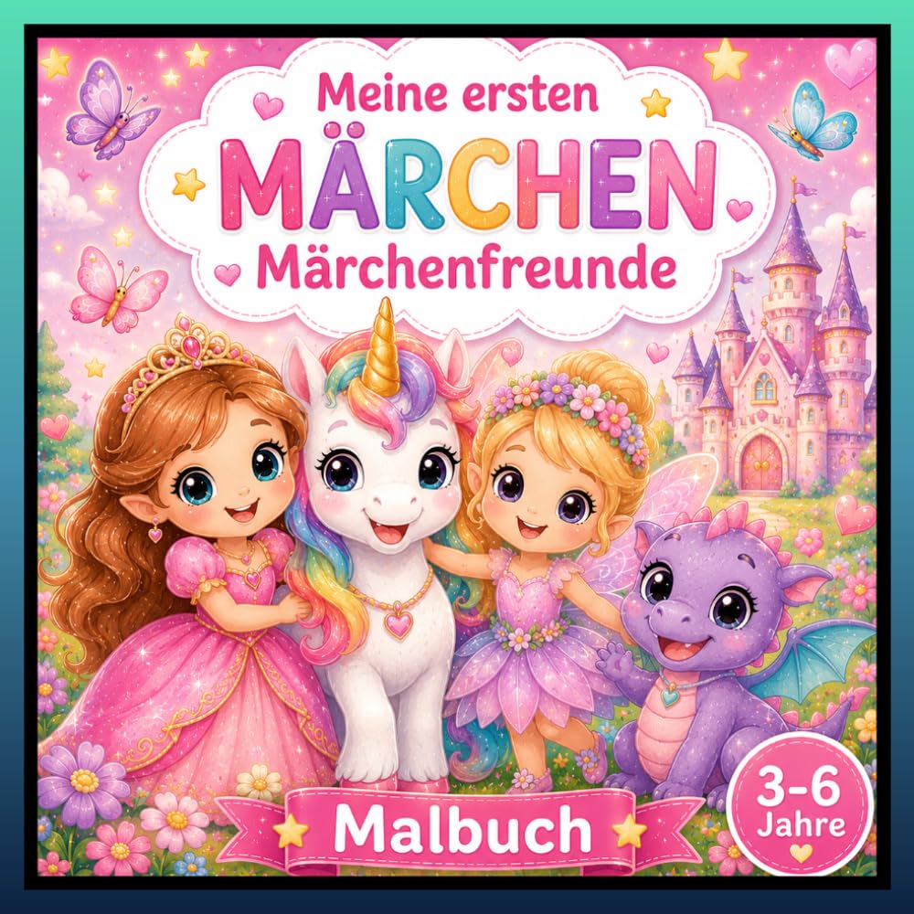 Märchenfreunde Malbuch für Kinder ab 3 Jahren Meine ersten Märchen - Band 11: Mit Prinzessinnen, Einhörnern, Feen, Meerjungfrauen, Drachen und vielen märchenhaften Freunden