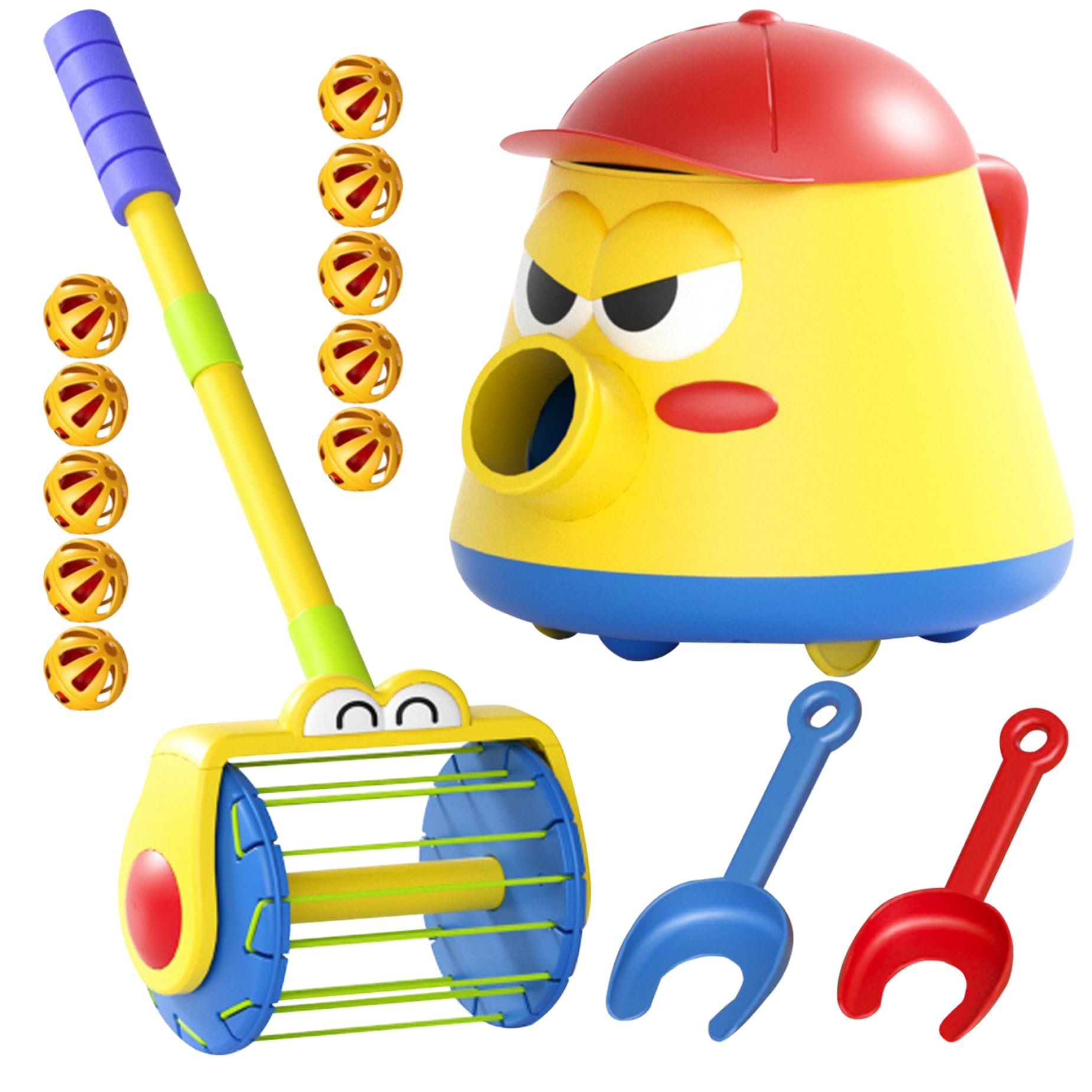 Aspirapolvere a Sfera Giocattolo Rotante a 360° per Bambini Aspirapolvere Giocattolo Set con Push Walker Campana Sfera con Vanga Senza Batteria