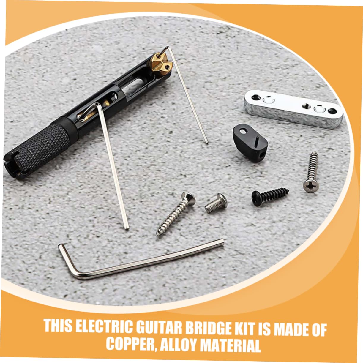 Ponte per Chitarra Elettrica senza Paletta Barra Singola Nera | Kit, Ricambio per Basso e Elettrica, Componenti in Rame e Lega, Modello Ga1117a