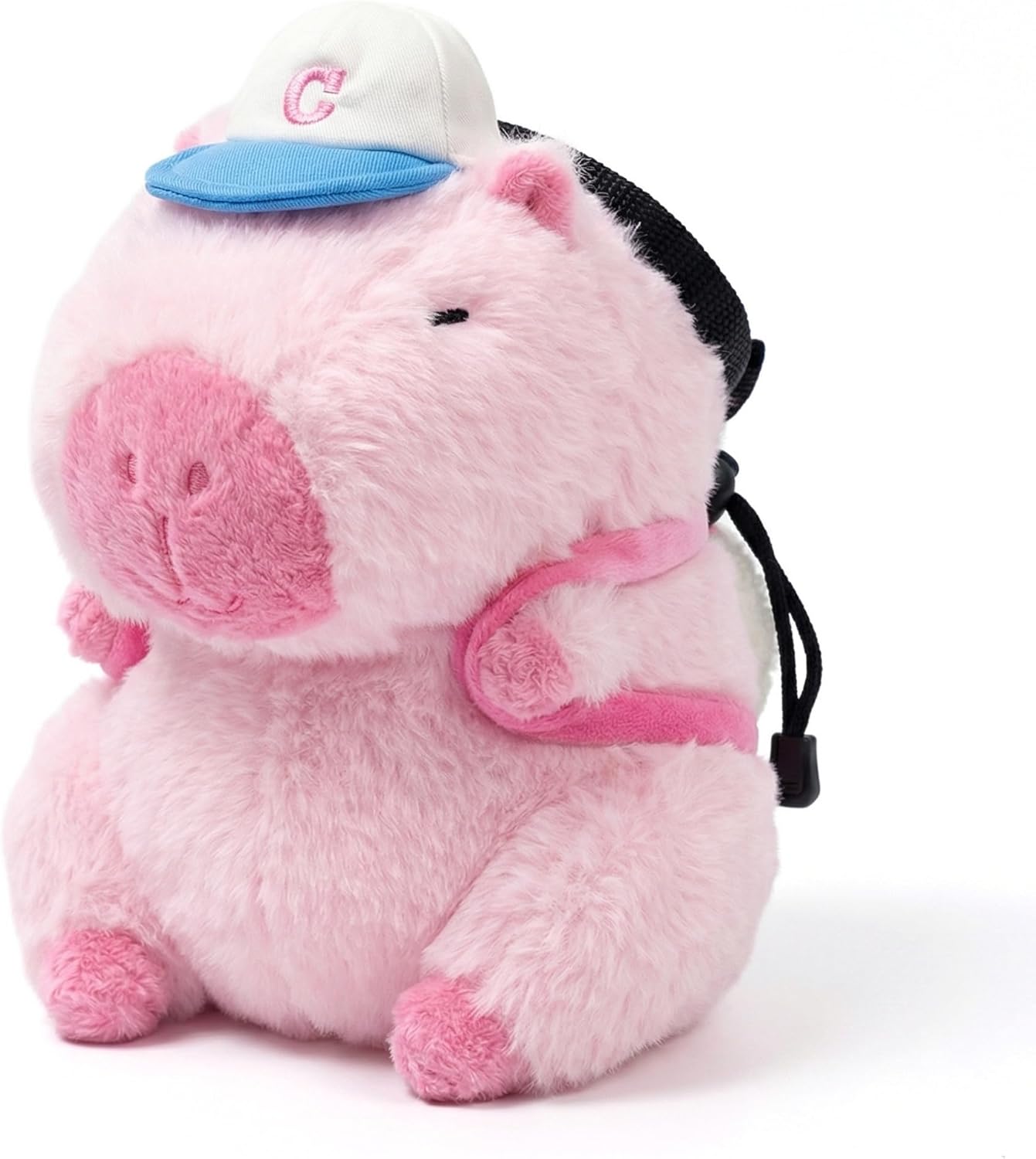 Pink Capybara Rock Climbing Chalk Bag, Fun Plush Animal Chalk Pouch with Drawstring, Adjustable Waist Belt for Indoor Outdoor Bouldering Sport Climbing