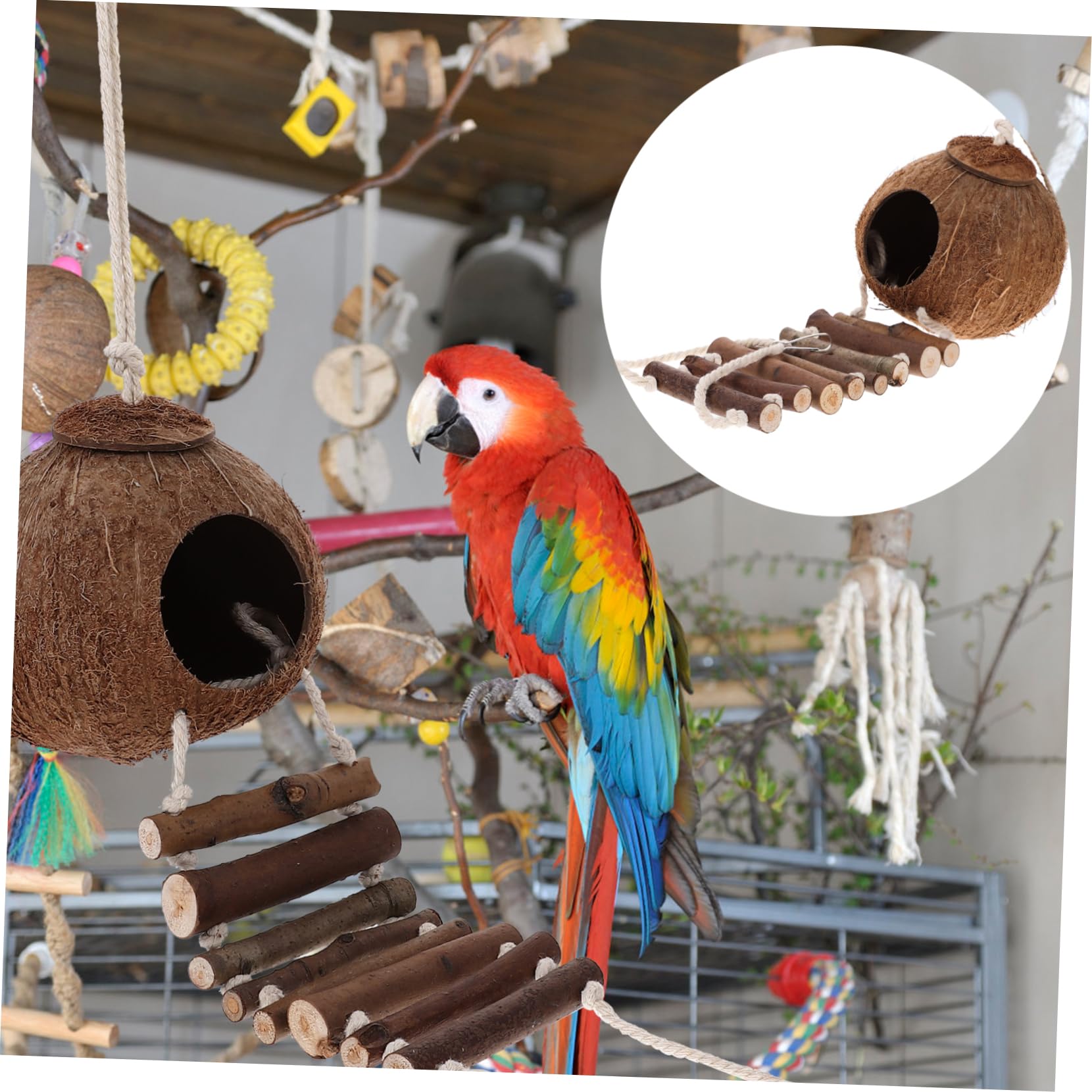 BESPORTBLE Casa para Cangrejo Ermitaño con Escalera Cueva de Madera para Reptiles Refugio Decorativo para Terrarios Adecuado para Hábitat de Cangrejos Ermitaños Suministros para Terrarios