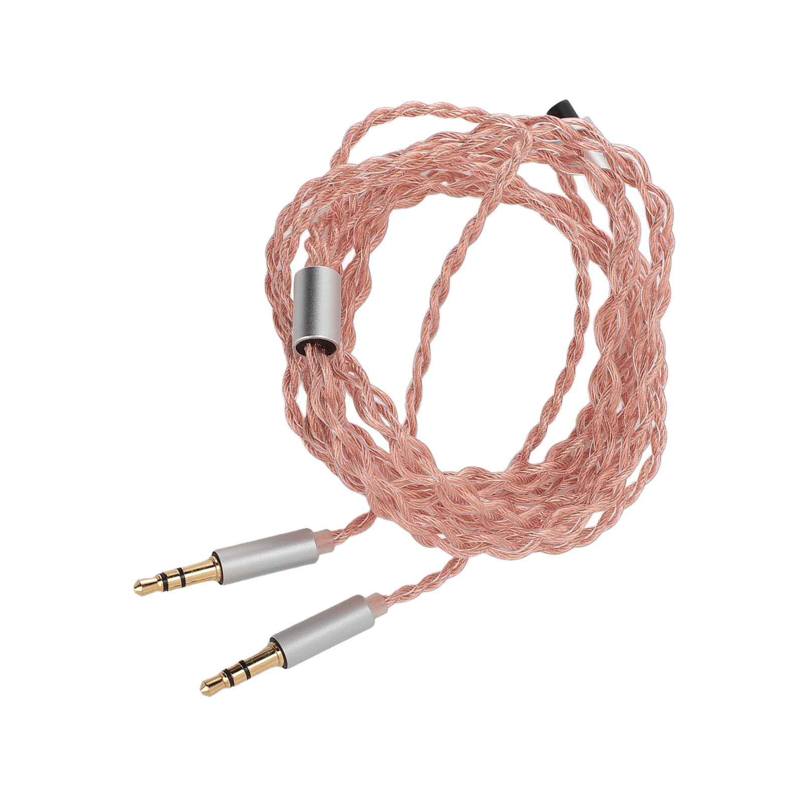 Splitter per Cuffie di qualità Premium per Computer Doppio da 3,5 Mm da 3,5 Mm a 2, da 4,4 Cavo di Adattatore per PC per Audiofili Rame Monocristallino (Ottone antico)