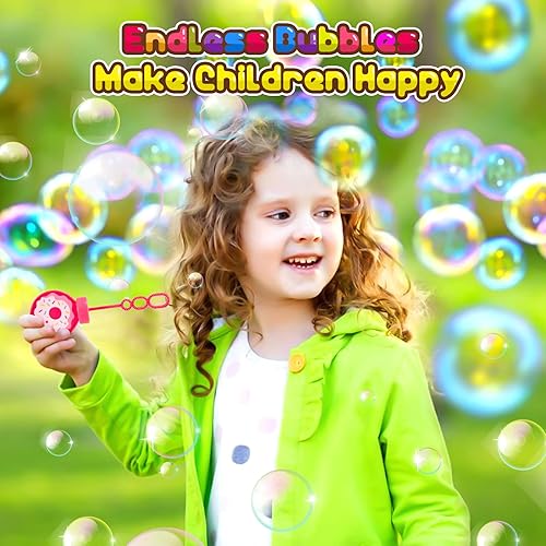 Miniatura 6 de Winrayk Varitas de burbujas en forma de dona para recuerdos de fiesta de niños, 24 burbujas grandes a granel, premios de carnaval, bolsas de regalos