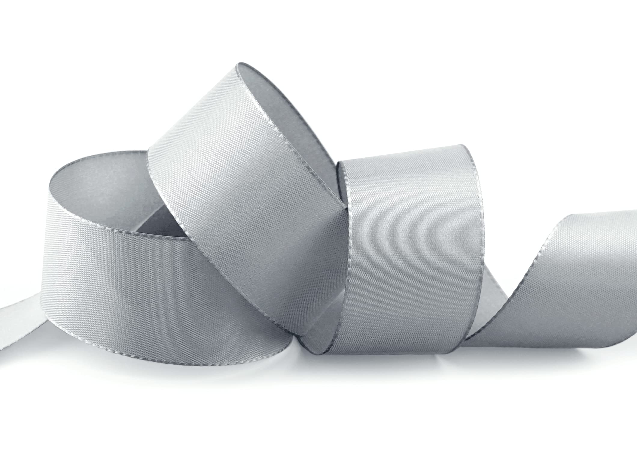 finemark 50 m x 40 mm taping ribbon, light grey, grey, decorative ribbon, gift ribbon, fabric ribbon, table decoration - Image 3