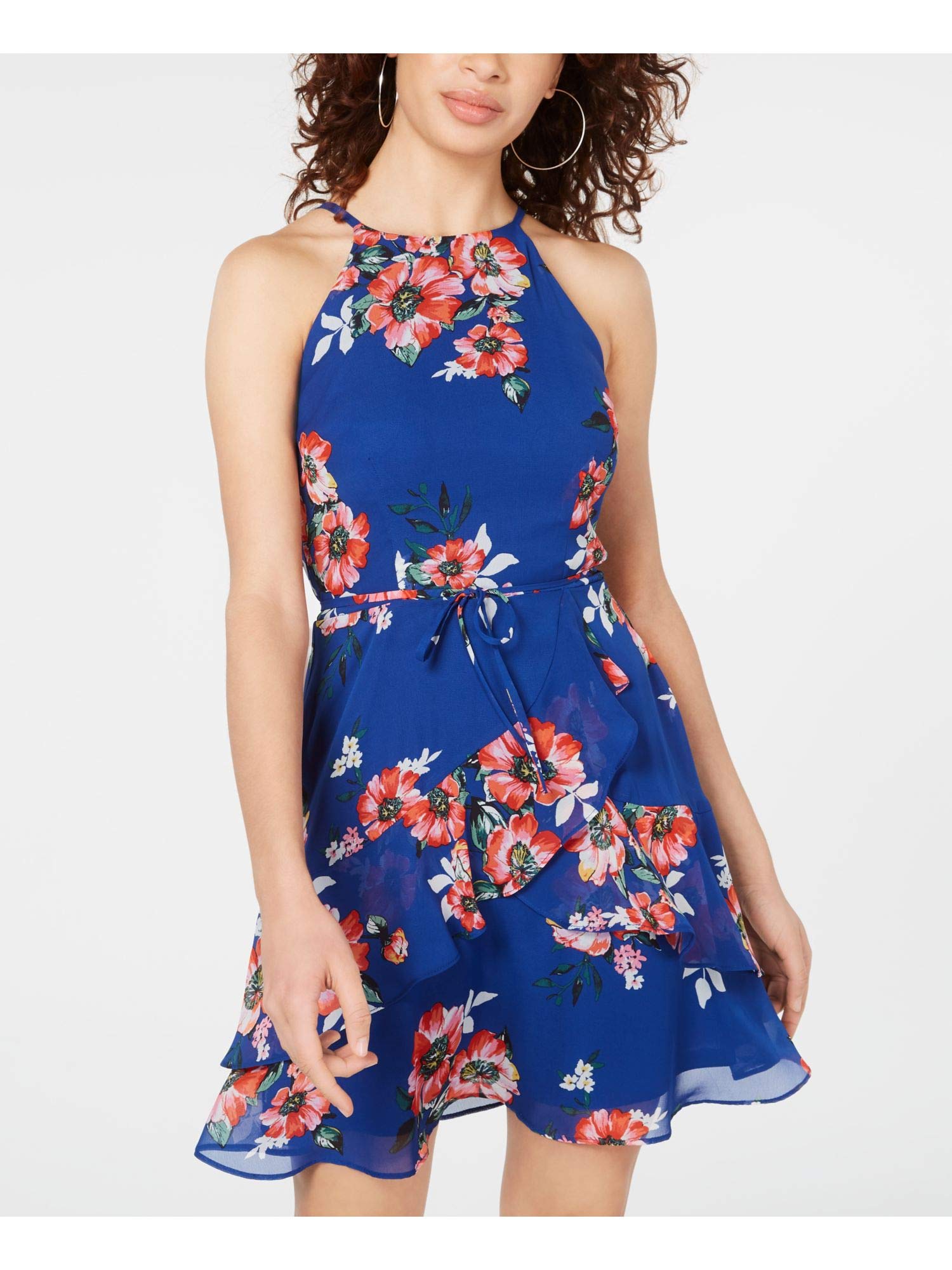 bcx blue dress BCX Womens Juniors Knit Ruched Mini Dress Blue M