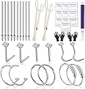 Yugui Nose Piercing Kit 20G Nose Septum Piercing Rings, Nails and 18G Piercing Needles Disposable Piercing Clamps Gloves Clean Pads Home DIY Self Body Piercing Tools Kit Supplies