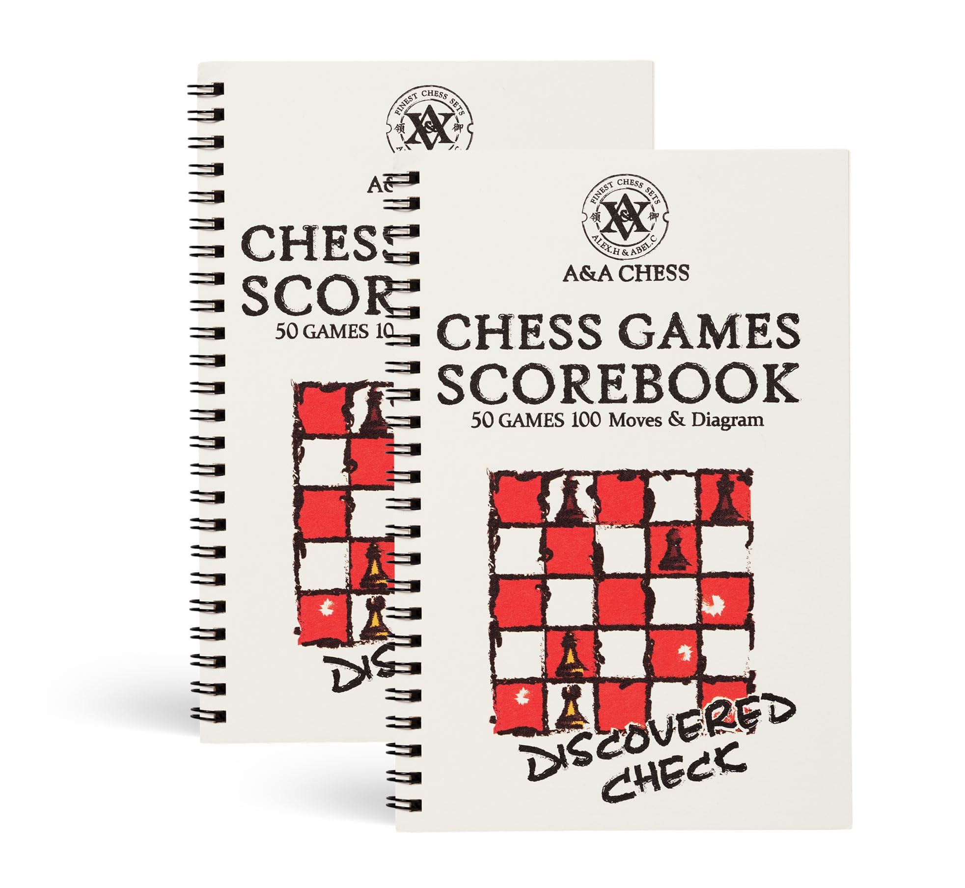 A&A Eye-Protection Chess Scorebook / 50 Games / 100 Moves / 2 Pack